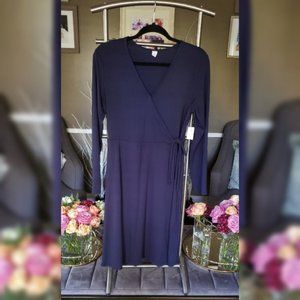 Old Navy Blue Faux Wrap Dress Size M
